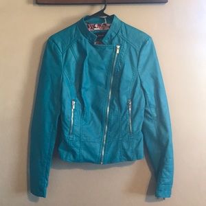 Teal Moto Jacket